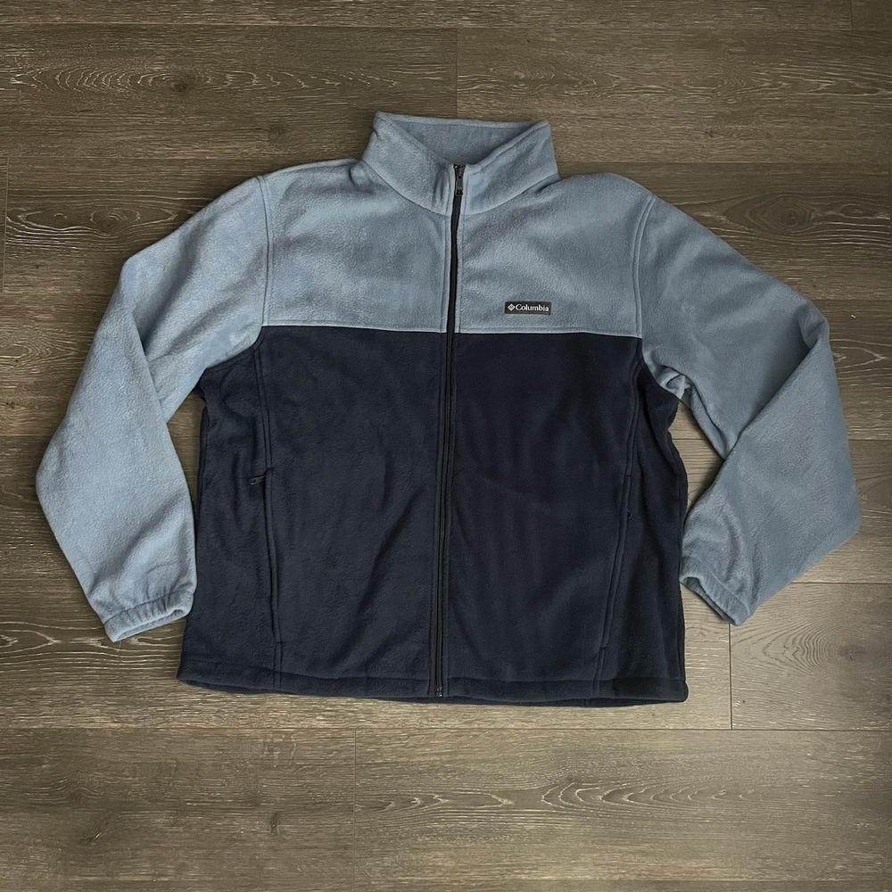 Columbia‎ Men's Full Zip Fleece Jacket NWT Pockets in Blue Size XXL Outdoor